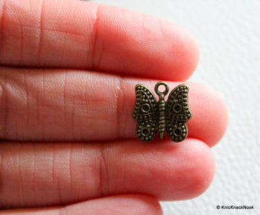 4 x Bronze Tone Butterfly Charms Collection
